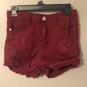Harper Burgundy Jean Shorts